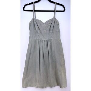 Vintage Denim Cotton Sundress Sz M Sage Prairie Fairy Grunge Dress Euro Summer